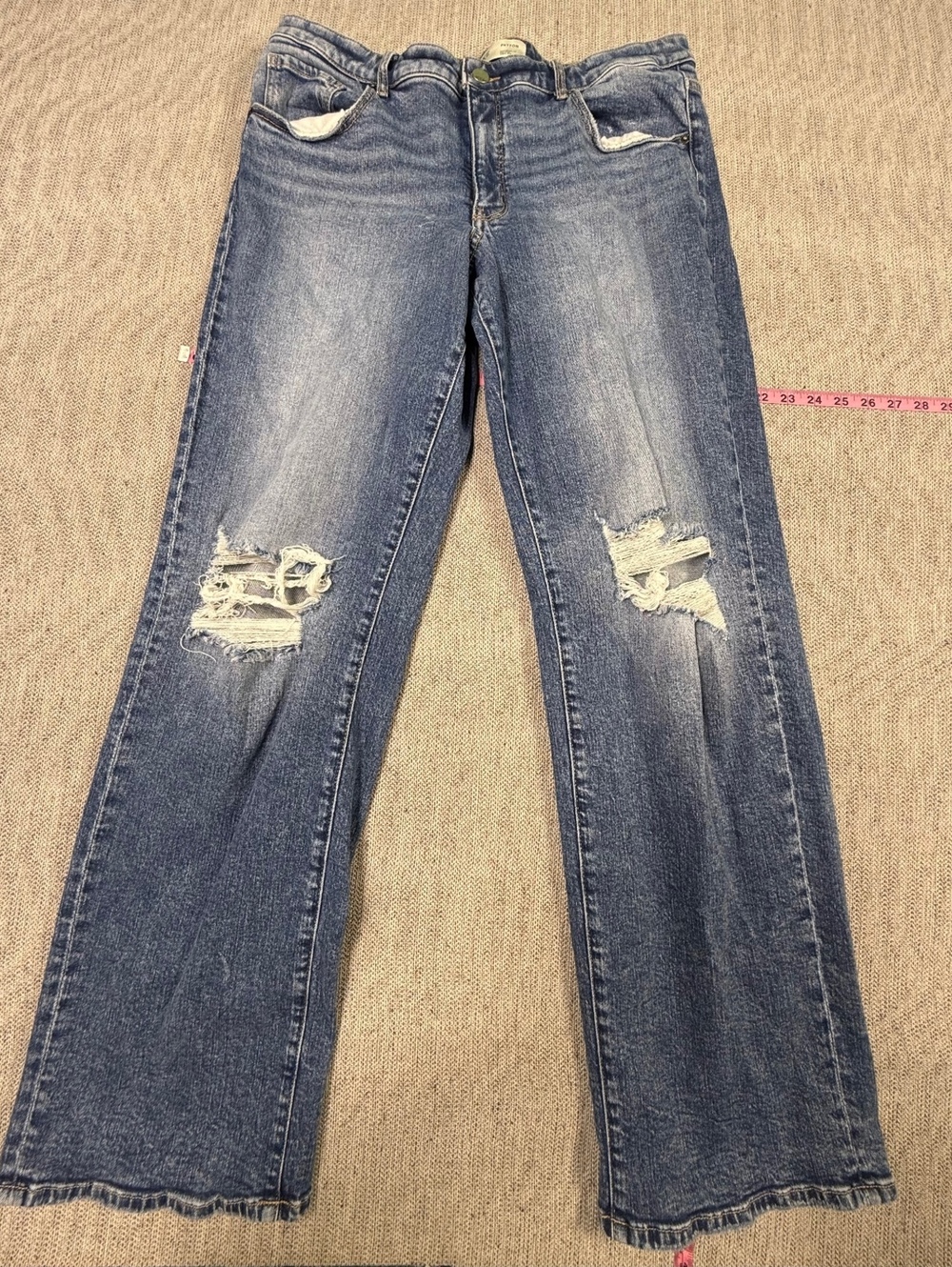 BKE Payton Distressed Wide Leg Jeans Women 32x34 Blue
